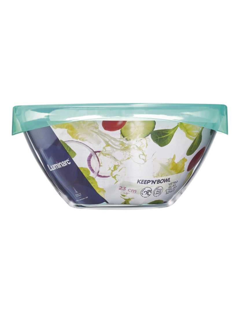 imagem de Saladeira Luminarc Keep'n Lagon Transparente Com tampa Vidro (23 cm) (6 Unidades)2