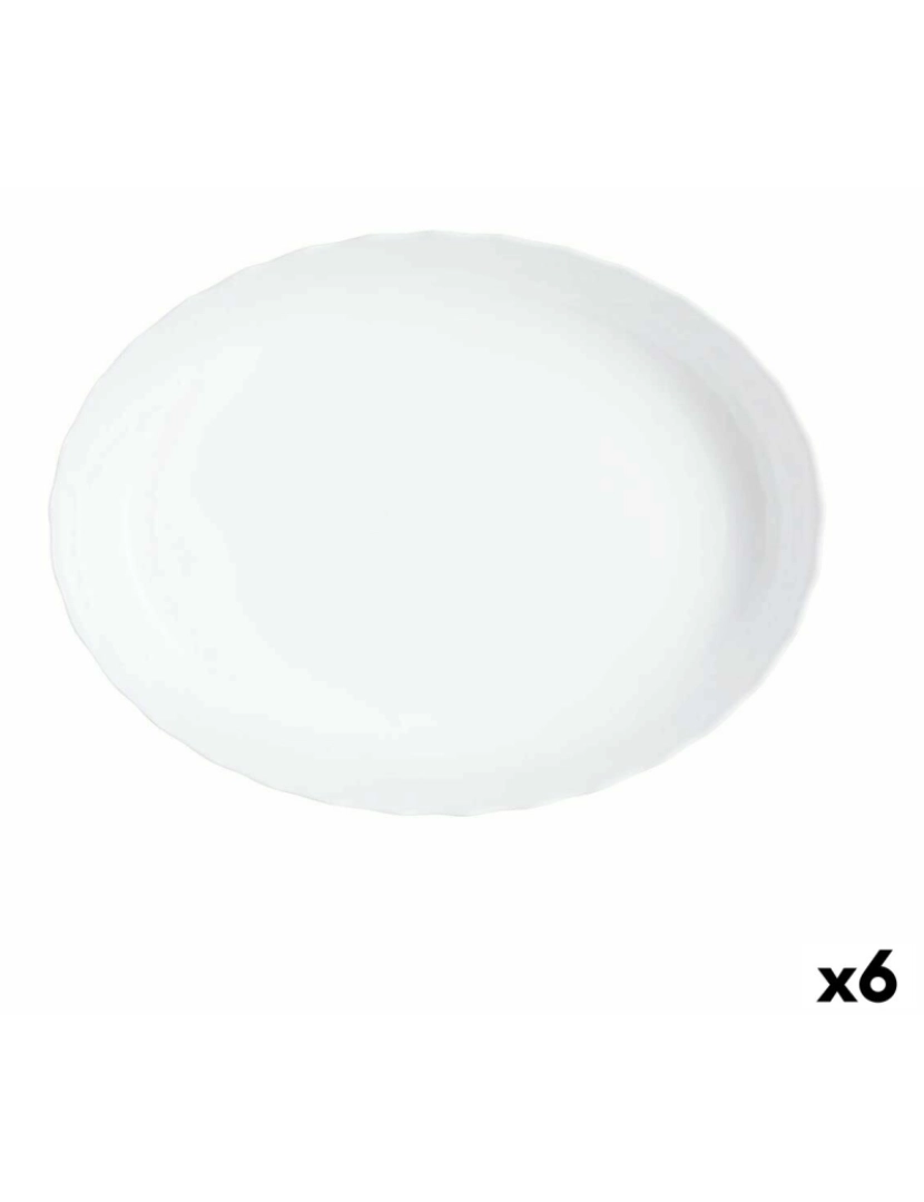 Luminarc - Recipiente de Cozinha Luminarc Trianon Oval Branco Vidro 31 x 24 cm (6 Unidades)