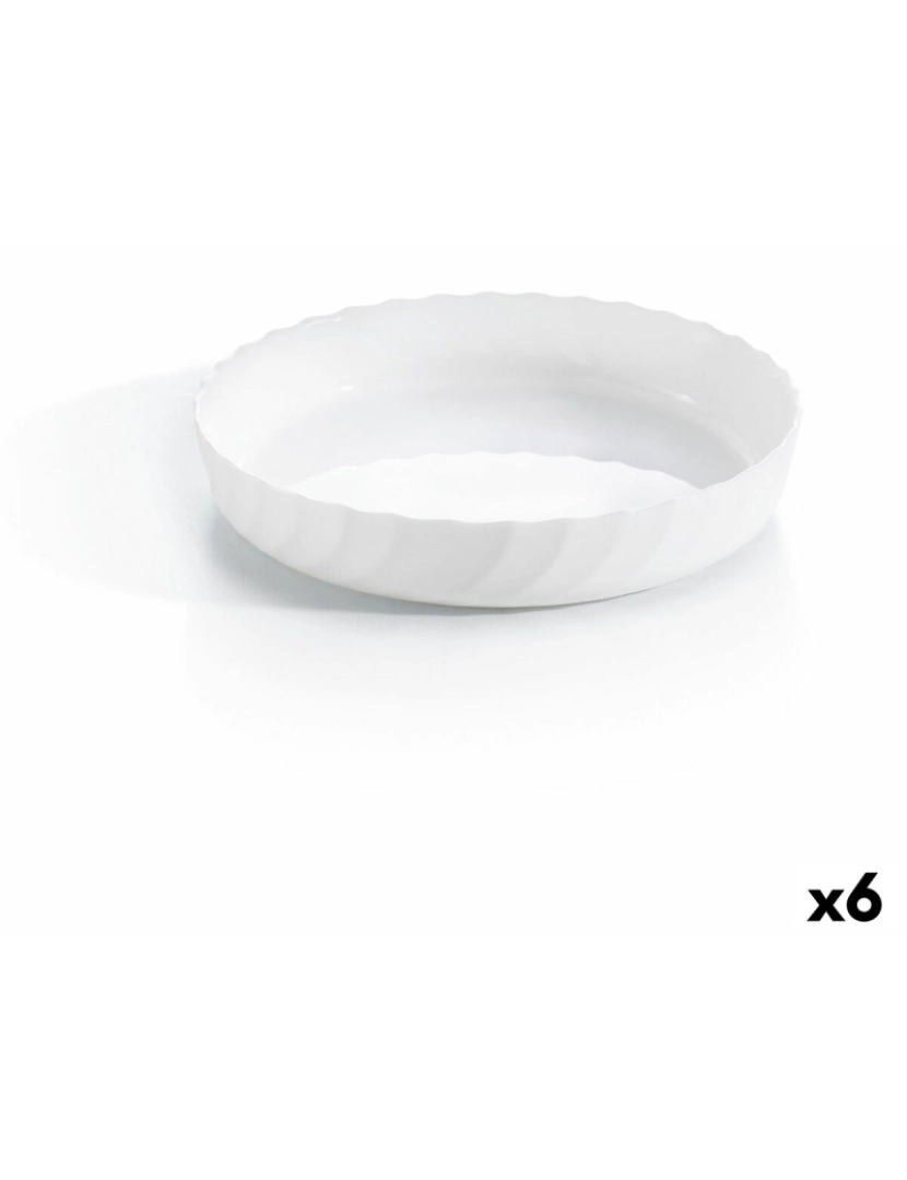 Luminarc - Recipiente de Cozinha Luminarc Trianon Oval Branco Vidro (Ø 26 cm) (6 Unidades)