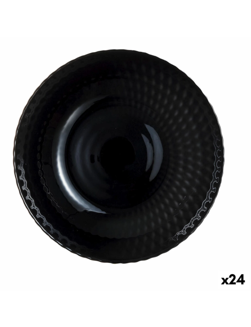 imagem de Prato Fundo Luminarc Pampille Noir Preto Vidro 20 cm (24 Unidades)1