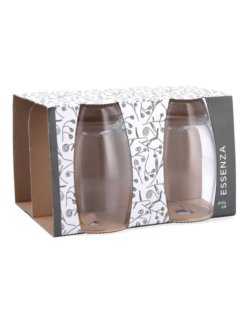 Bigbuy Cooking - Conjunto de Copos Essenza Transparente Vidro 470 ml (4 Unidades)