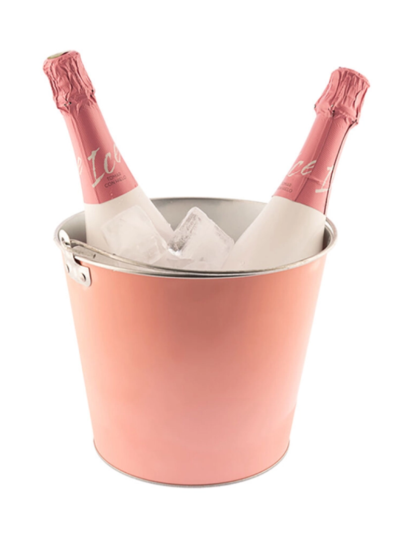 Koala - Balde de Gelo Koala   Com pega Cor de Rosa Metal 5 L