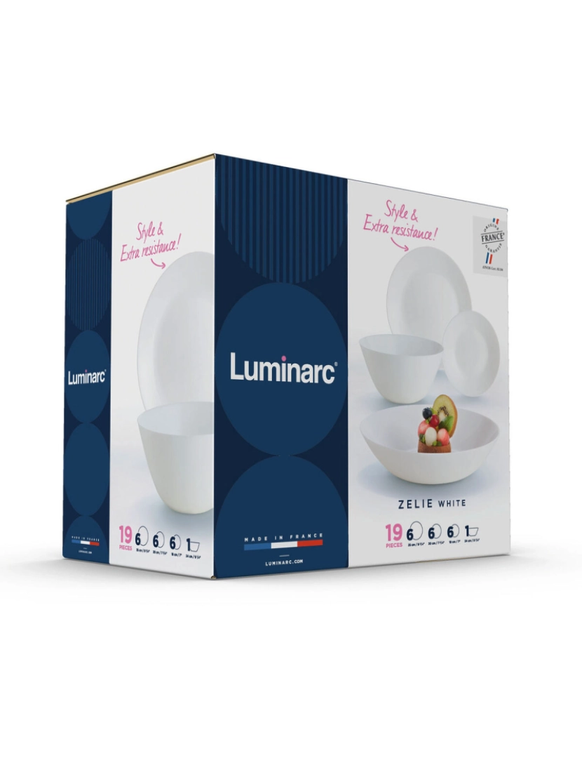 imagem de Louça Luminarc Zelie Branco Vidro 19 Peças2