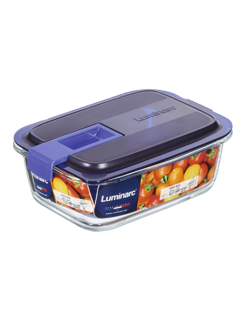 imagem de Lancheira Hermética Luminarc Easy Box Azul Vidro (6 Unidades) (820 ml)3