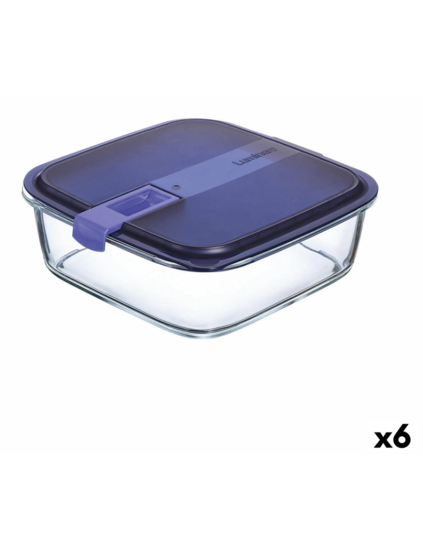 imagem de Lancheira Hermética Luminarc Easy Box Azul 2,5 L Vidro (6 Unidades)1