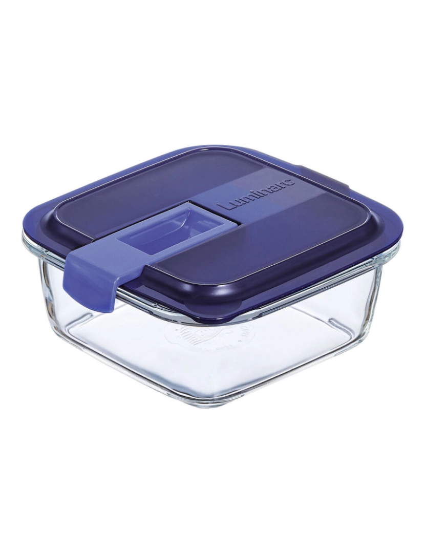 imagem de Lancheira Hermética Luminarc Easy Box Azul Vidro (760 ml) (6 Unidades)3
