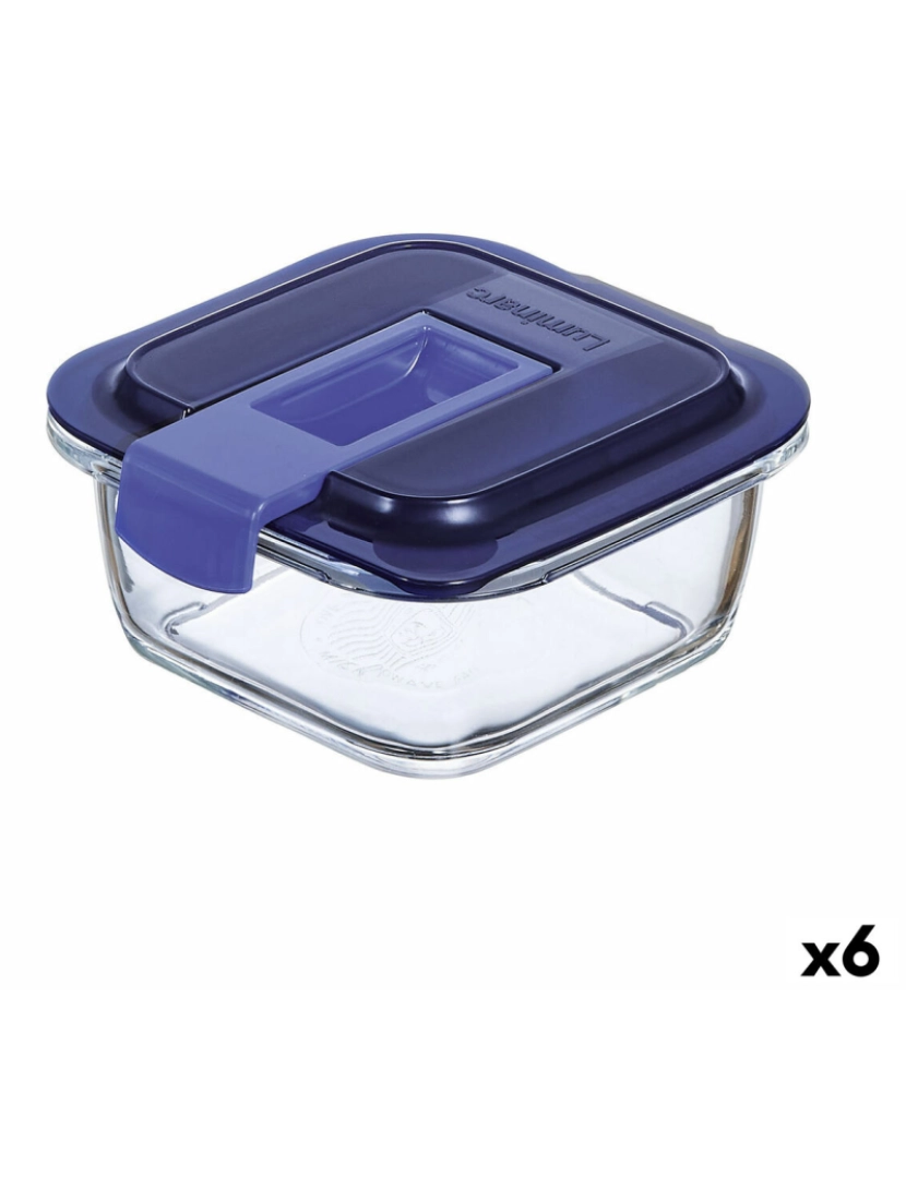 imagem de Lancheira Hermética Luminarc Easy Box Azul Vidro (380 ml) (6 Unidades)1