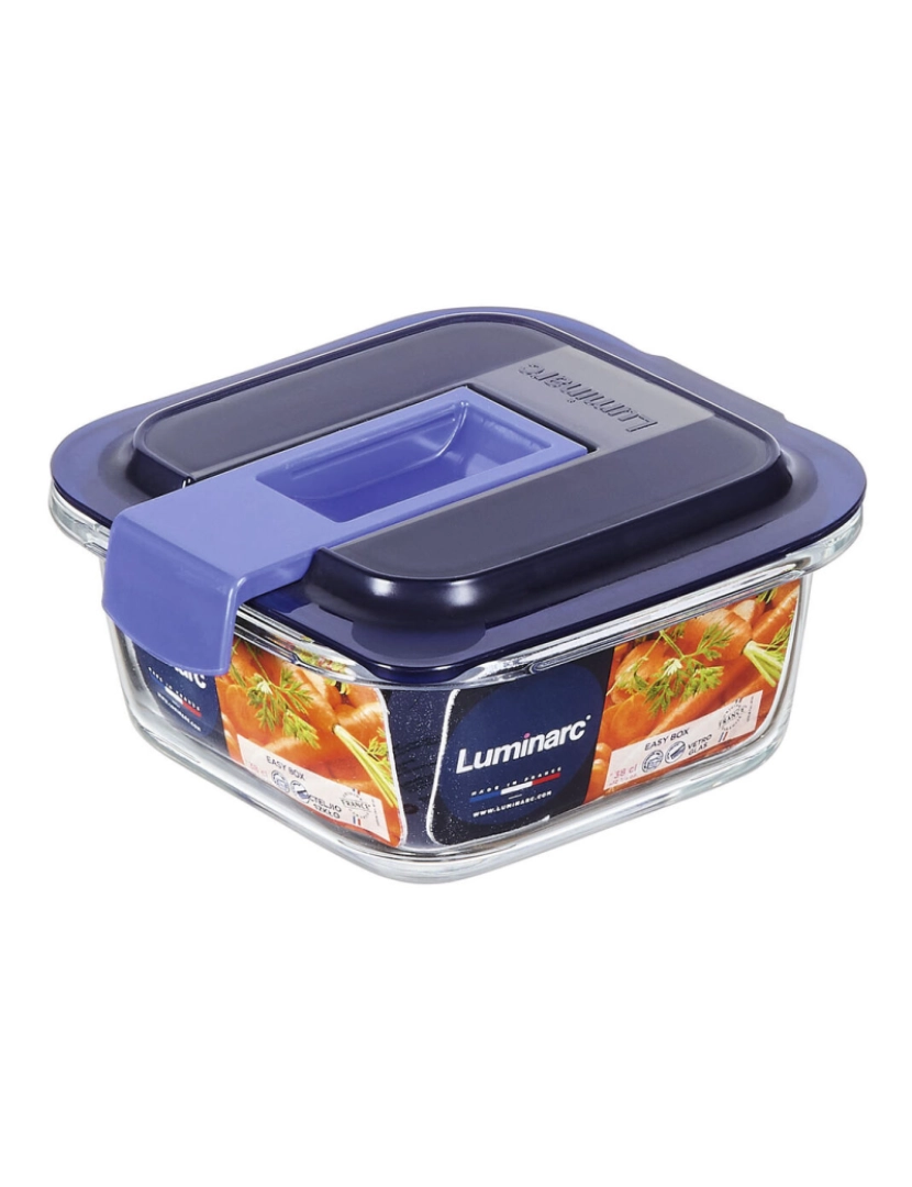 imagem de Lancheira Hermética Luminarc Easy Box Azul Vidro (380 ml) (6 Unidades)4