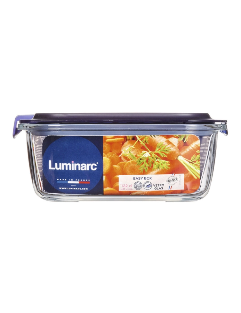 imagem de Lancheira Hermética Luminarc Easy Box Azul Vidro (6 Unidades) (1,22 L)3