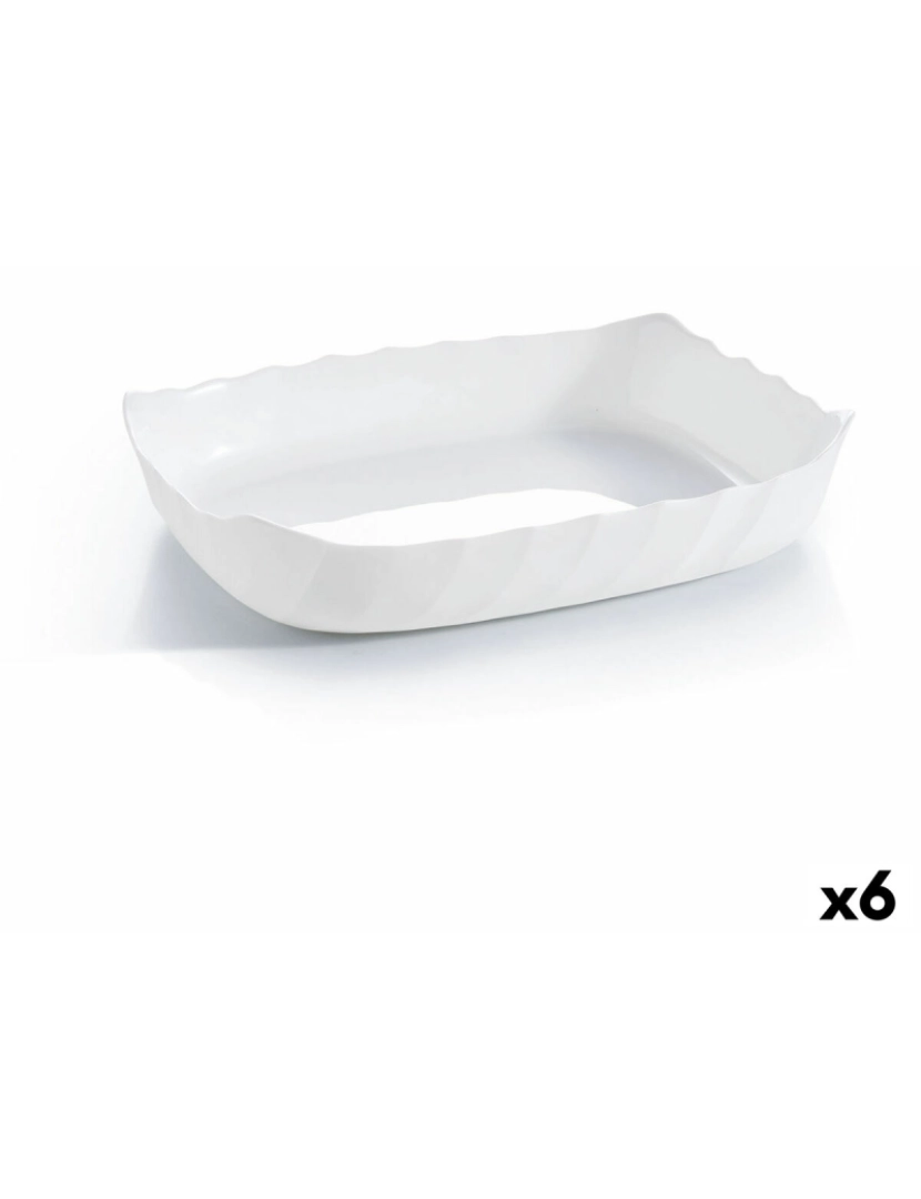 Luminarc - Recipiente de Cozinha Luminarc Smart Cuisine Retangular Branco Vidro 29 x 30 cm (6 Unidades)