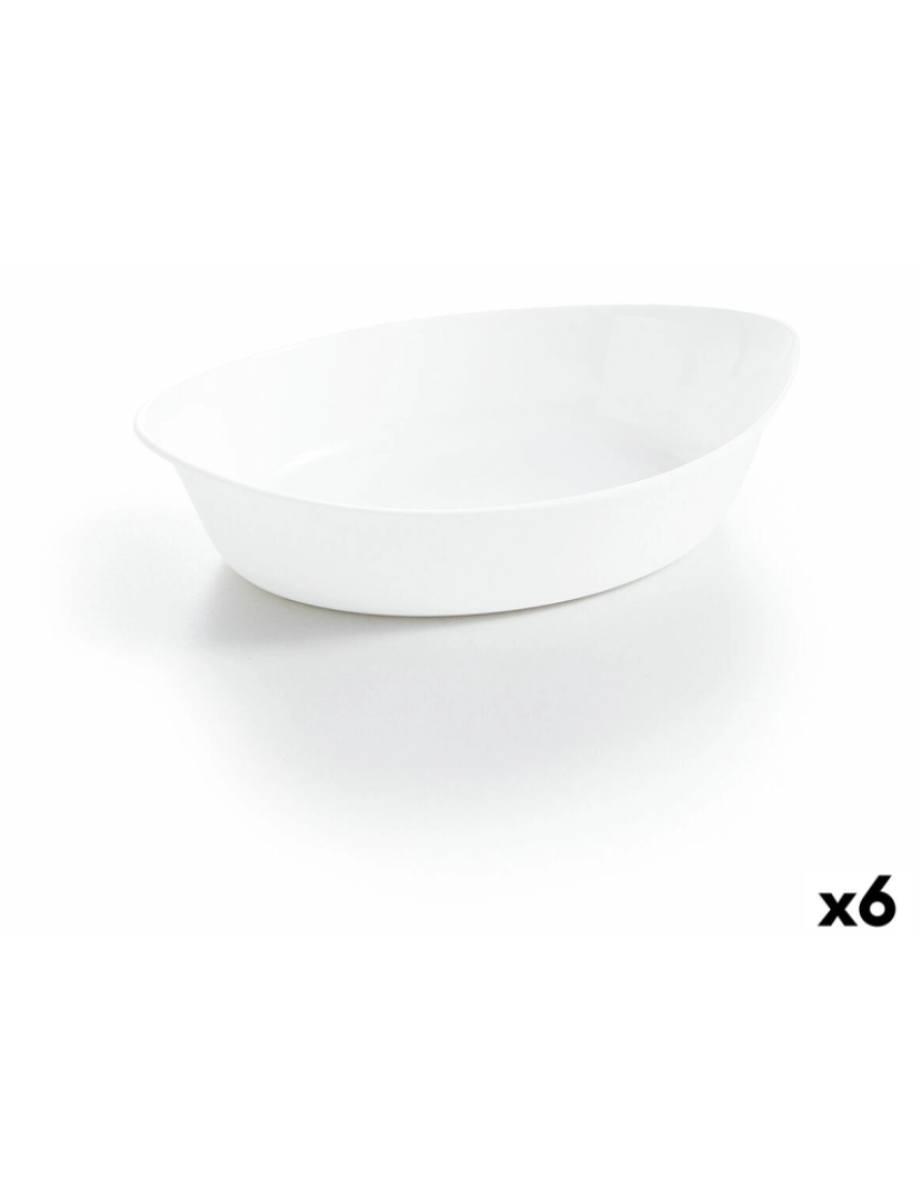 Luminarc - Recipiente de Cozinha Luminarc Smart Cuisine Oval Branco Vidro 25 x 15 cm (6 Unidades)