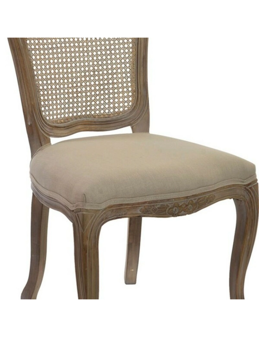 imagem de Cadeira de Sala de Jantar DKD Home Decor Castanho Cinzento Multicolor Madeira Rotim 53 x 49 x 95 cm5