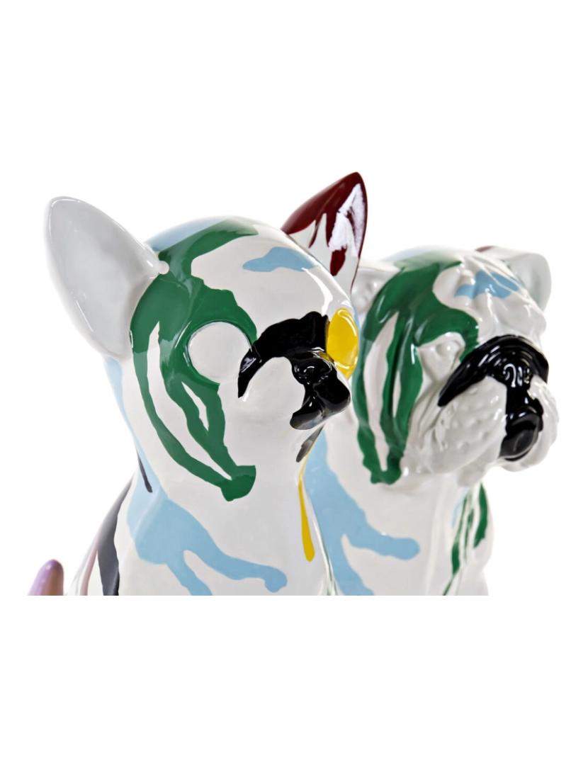 imagem de Figura Decorativa DKD Home Decor Multicolor Cão Lacado 20 x 12,5 x 17,5 cm (2 Unidades)2