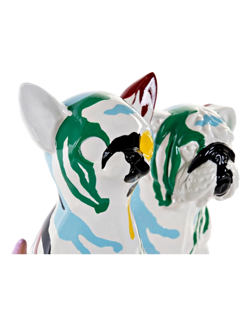 imagem de Figura Decorativa DKD Home Decor Multicolor Cão Lacado 20 x 12,5 x 17,5 cm (2 Unidades)4