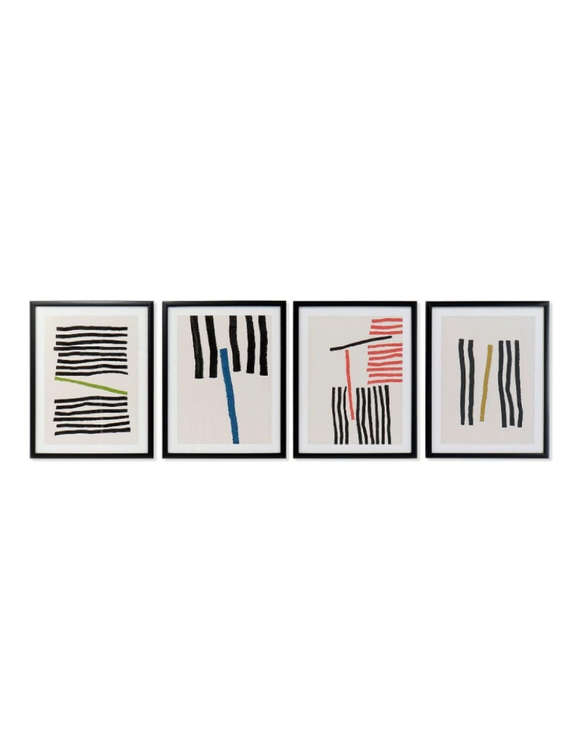 DKD Home Decor - Pintura DKD Home Decor Lines Abstrato Moderno 35 x 3 x 45 cm (4 Unidades)