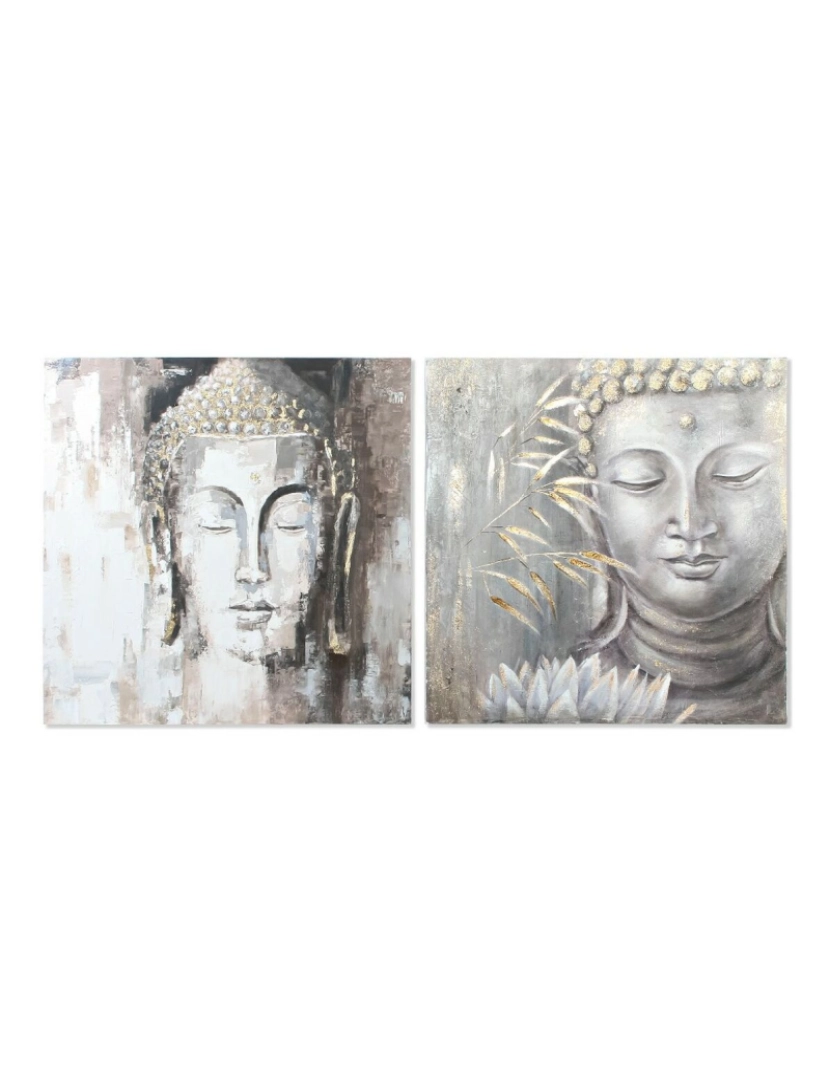 DKD Home Decor - Pintura DKD Home Decor CU-179192 100 x 3,8 x 100 cm Buda Oriental (2 Unidades)