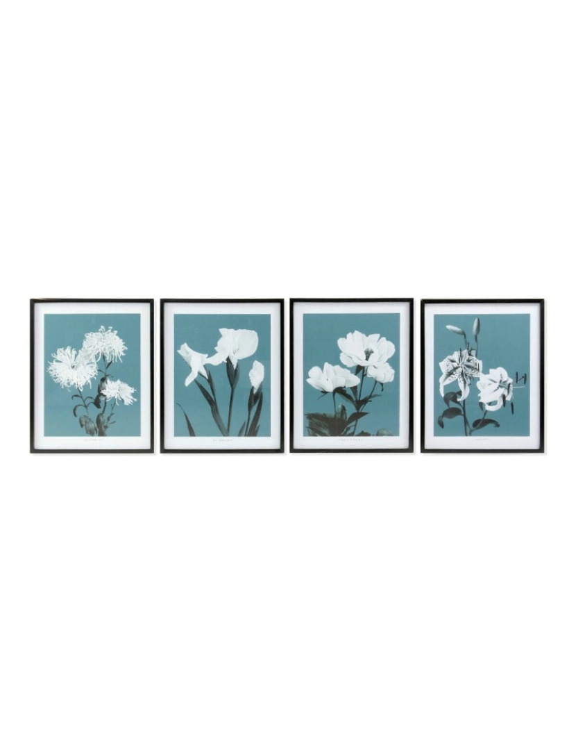 imagem de Pintura DKD Home Decor Flowers 55 x 2,5 x 70 cm Bloemen Moderno (4 Peças)1