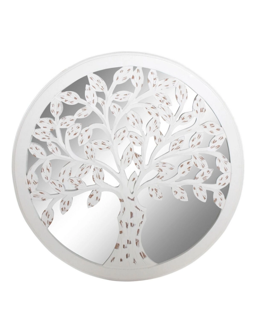imagem de Figura Decorativa DKD Home Decor Madeira de mangueira Espelho Árvore (60 x 2 x 60 cm)1