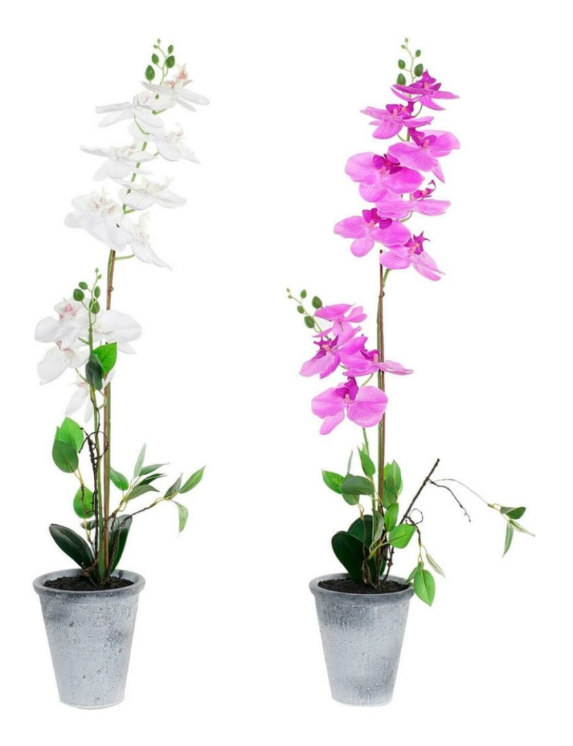 imagem de Planta Decorativa DKD Home Decor 8424001819430 21 x 21 x 82 cm Lilás Branco Orquídea (2 Unidades)1
