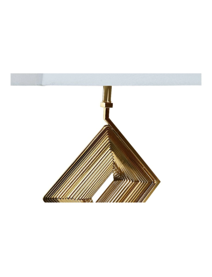 imagem de Lâmpada de mesa DKD Home Decor Branco Poliéster Metal Cristal 220 V Dourado 60 W (43 x 25 x 75 cm)3