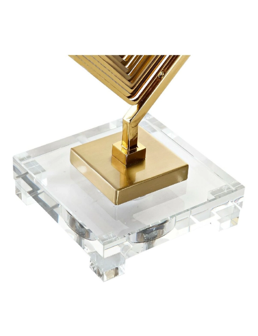 imagem de Lâmpada de mesa DKD Home Decor Branco Poliéster Metal Cristal 220 V Dourado 60 W (43 x 25 x 75 cm)4