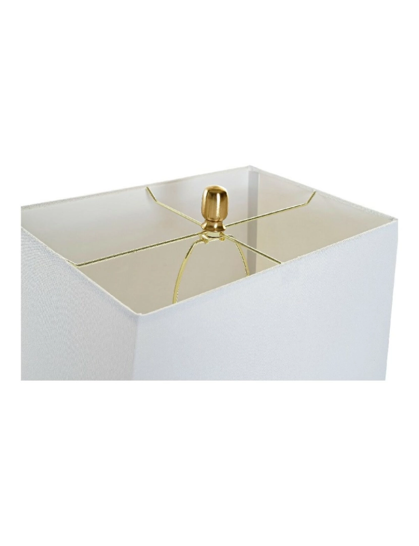 imagem de Lâmpada de mesa DKD Home Decor Branco Poliéster Metal Cristal 220 V Dourado 60 W (43 x 25 x 75 cm)5