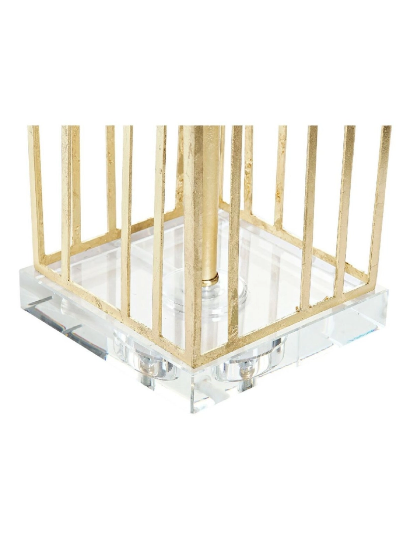 imagem de Lâmpada de mesa DKD Home Decor Branco Poliéster Metal Cristal 220 V Dourado 60 W (41 x 41 x 72 cm)4