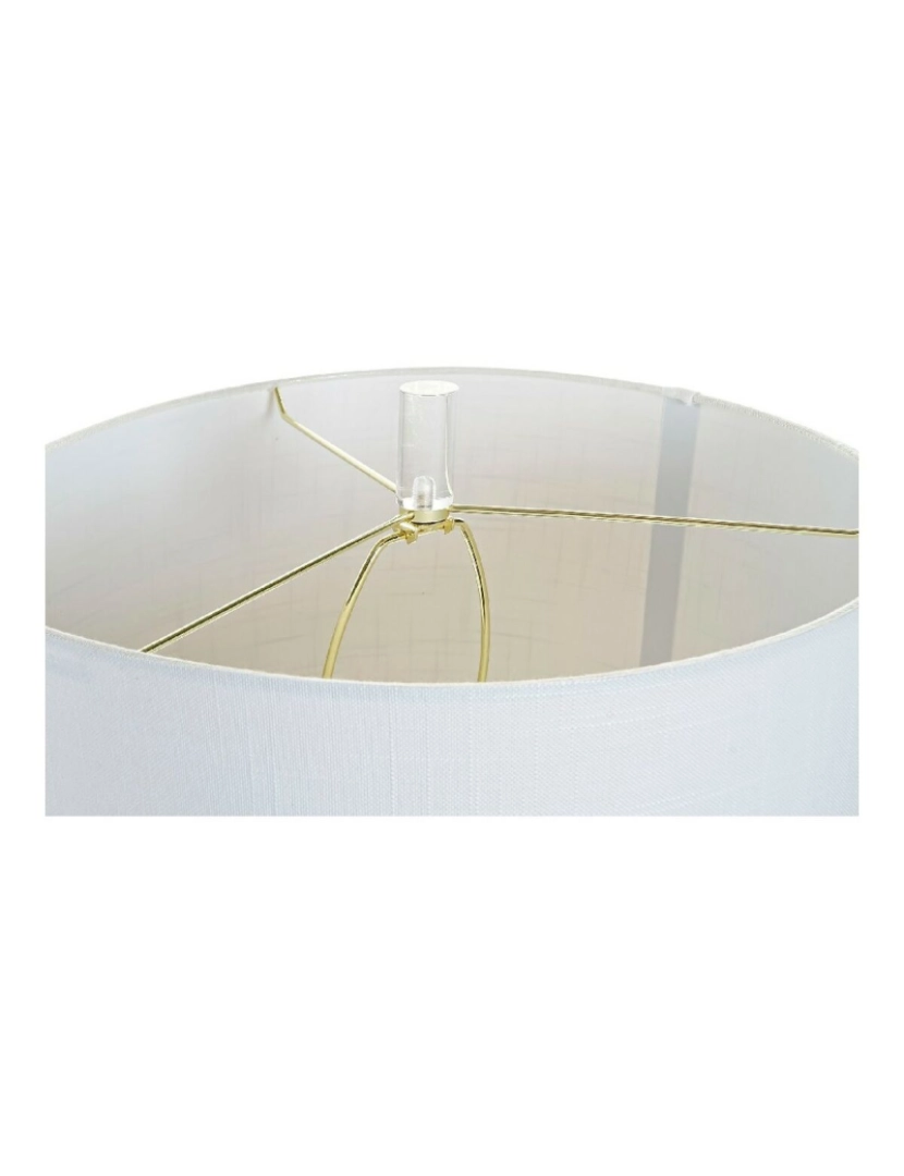 imagem de Lâmpada de mesa DKD Home Decor Branco Poliéster Metal Cristal 220 V Dourado 60 W (41 x 41 x 72 cm)5