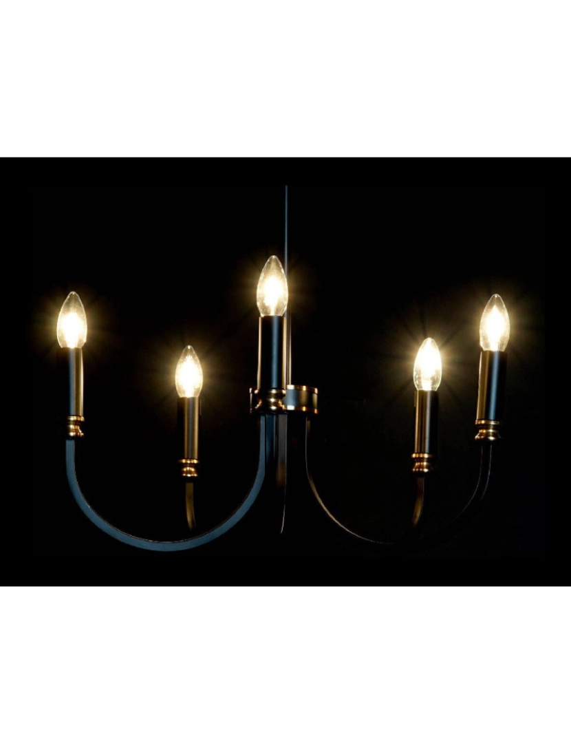 imagem de Candeeiro de teto DKD Home Decor Preto Metal 25W 220 V Dourado (52 x 52 x 68 cm)2