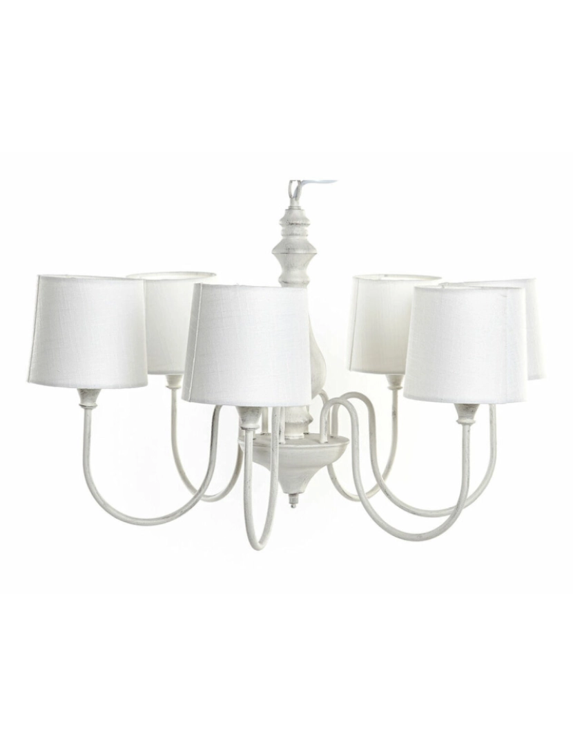 imagem de Candeeiro de teto DKD Home Decor Branco Metal Plástico 25 W Shabby Chic 220 V 66 x 66 x 44 cm1