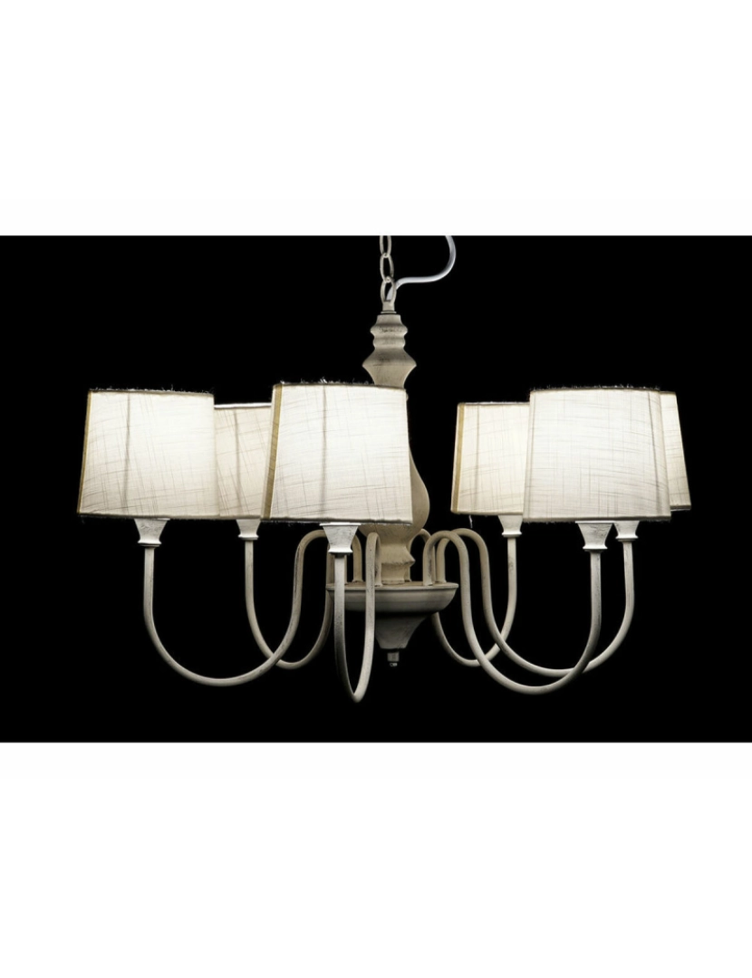 imagem de Candeeiro de teto DKD Home Decor Branco Metal Plástico 25 W Shabby Chic 220 V 66 x 66 x 44 cm2