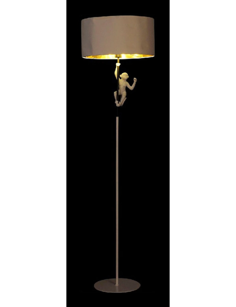 imagem de Luminária de chão DKD Home Decor 8424001827312 44 x 44 x 166 cm Preto Dourado Metal Branco Resina 220 V 50 W (2 Unidades)2