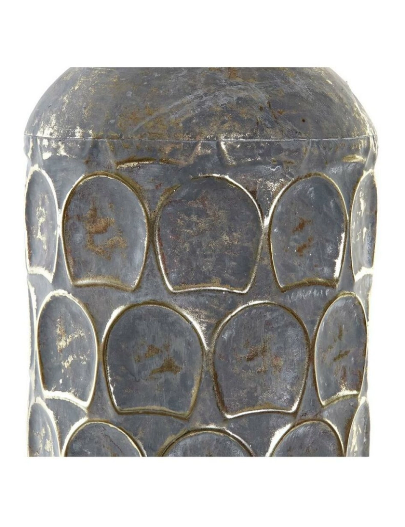 imagem de Vaso DKD Home Decor Acabamento envelhecido Cinzento Dourado Metal Oriental 19 x 19 x 47 cm3
