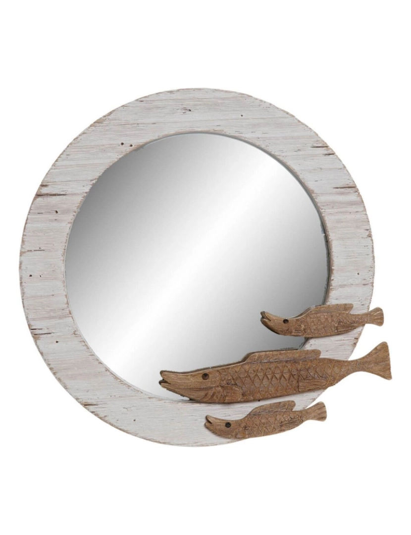 imagem de Espelho de parede DKD Home Decor 41,5 x 4 x 40 cm Cristal Natural Branco Espirais1