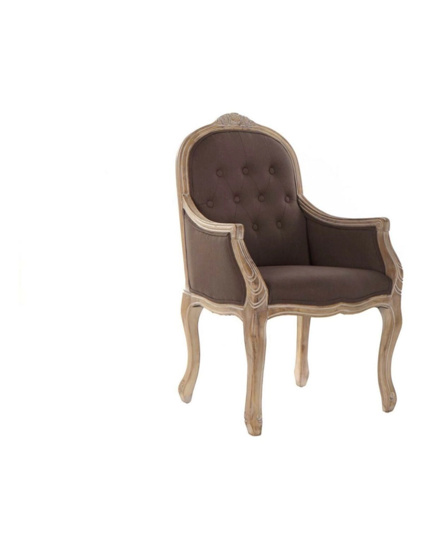 DKD Home Decor - Cadeira DKD Home Decor Linho Madeira da borracha (63.5 x 49.5 x 102 cm)