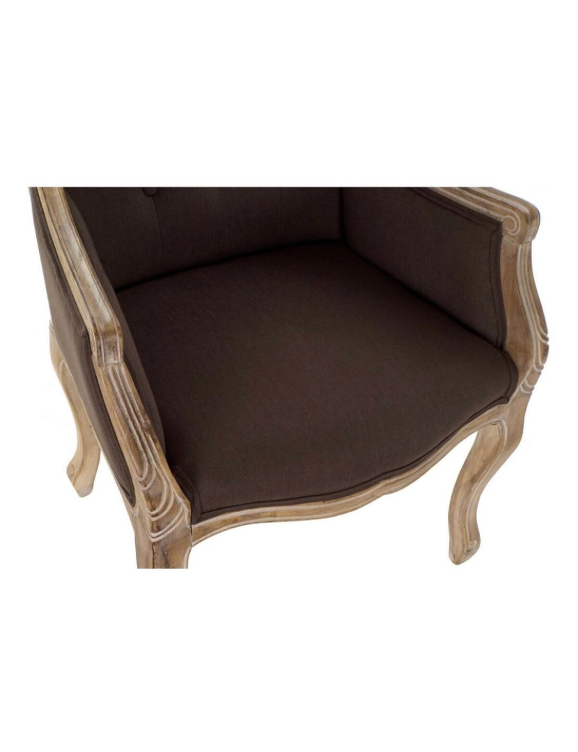 imagem de Cadeira DKD Home Decor Linho Madeira da borracha (63.5 x 49.5 x 102 cm)2