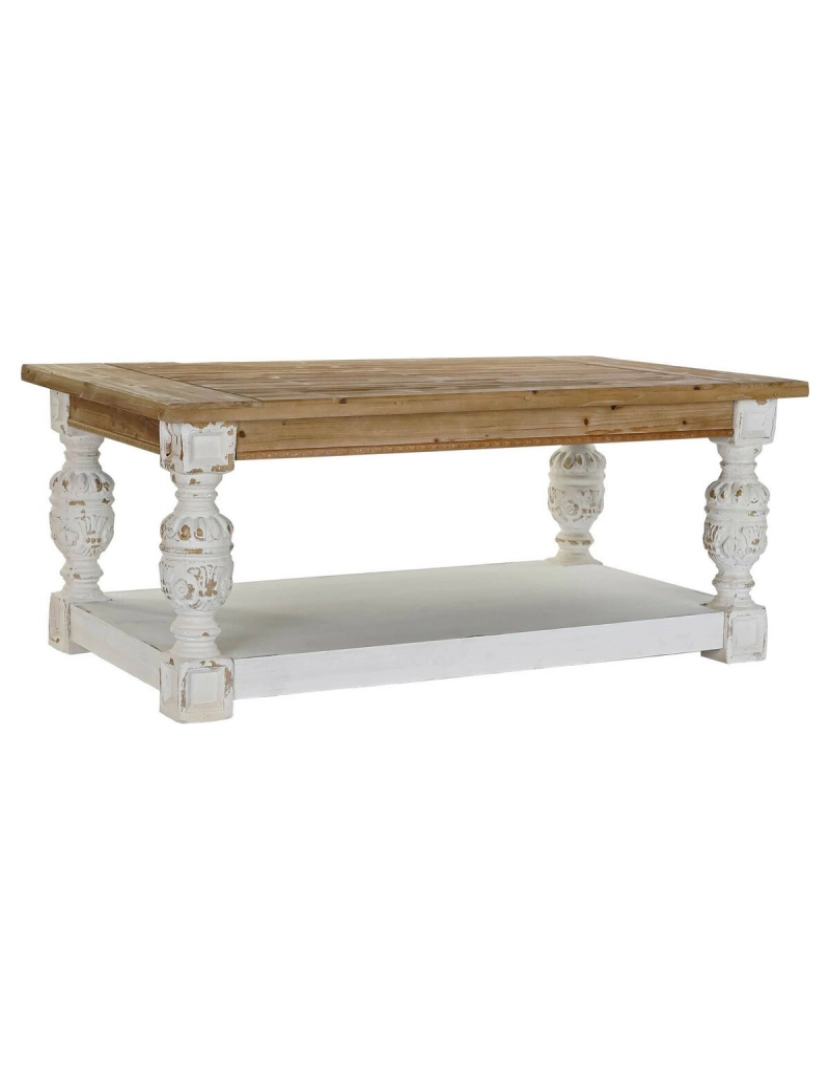 imagem de Mesa de apoio DKD Home Decor Abeto Alumínio Branco Marrom claro 120 x 70 x 50 cm Madeira MDF2