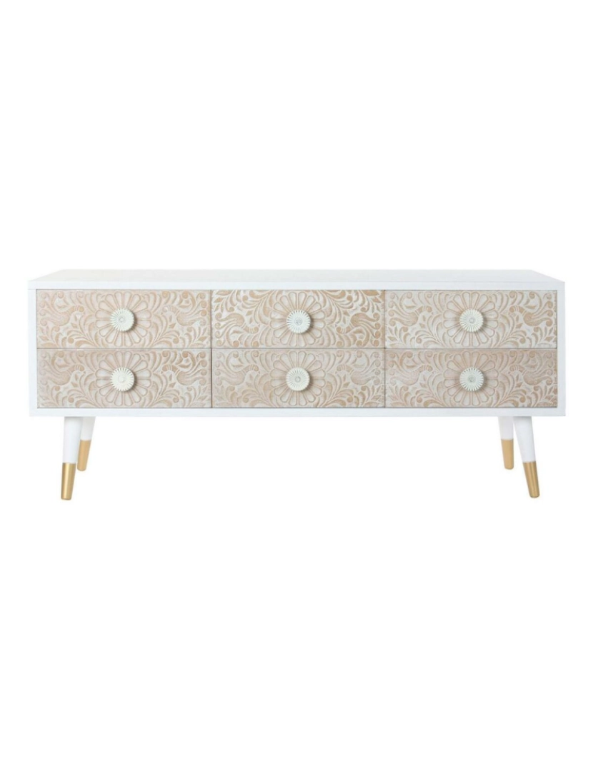 imagem de Móvel de TV DKD Home Decor 119 x 42 x 50 cm Abeto Dourado Branco Marrom claro5