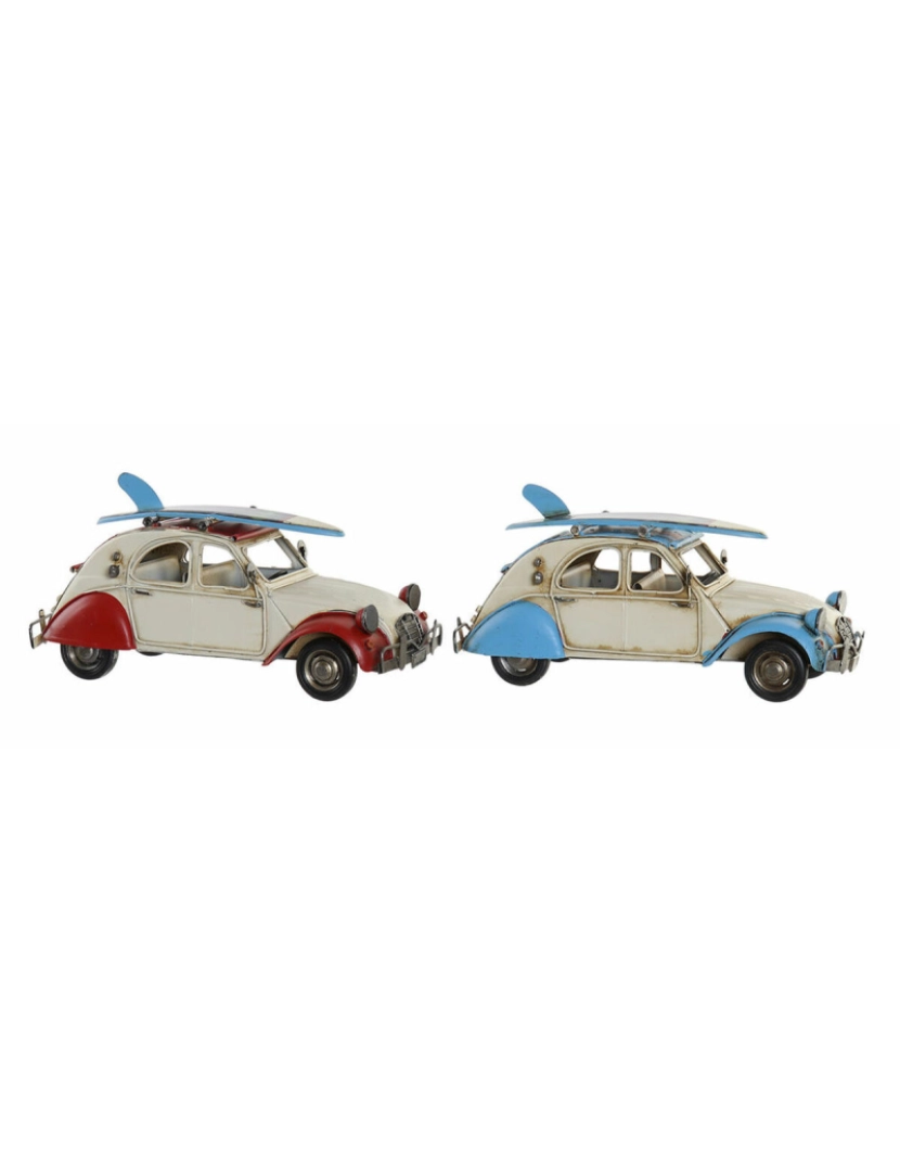 imagem de Figura Decorativa DKD Home Decor 27 x 11 x 13 cm Vermelho Carro Azul Vintage (2 Unidades)1