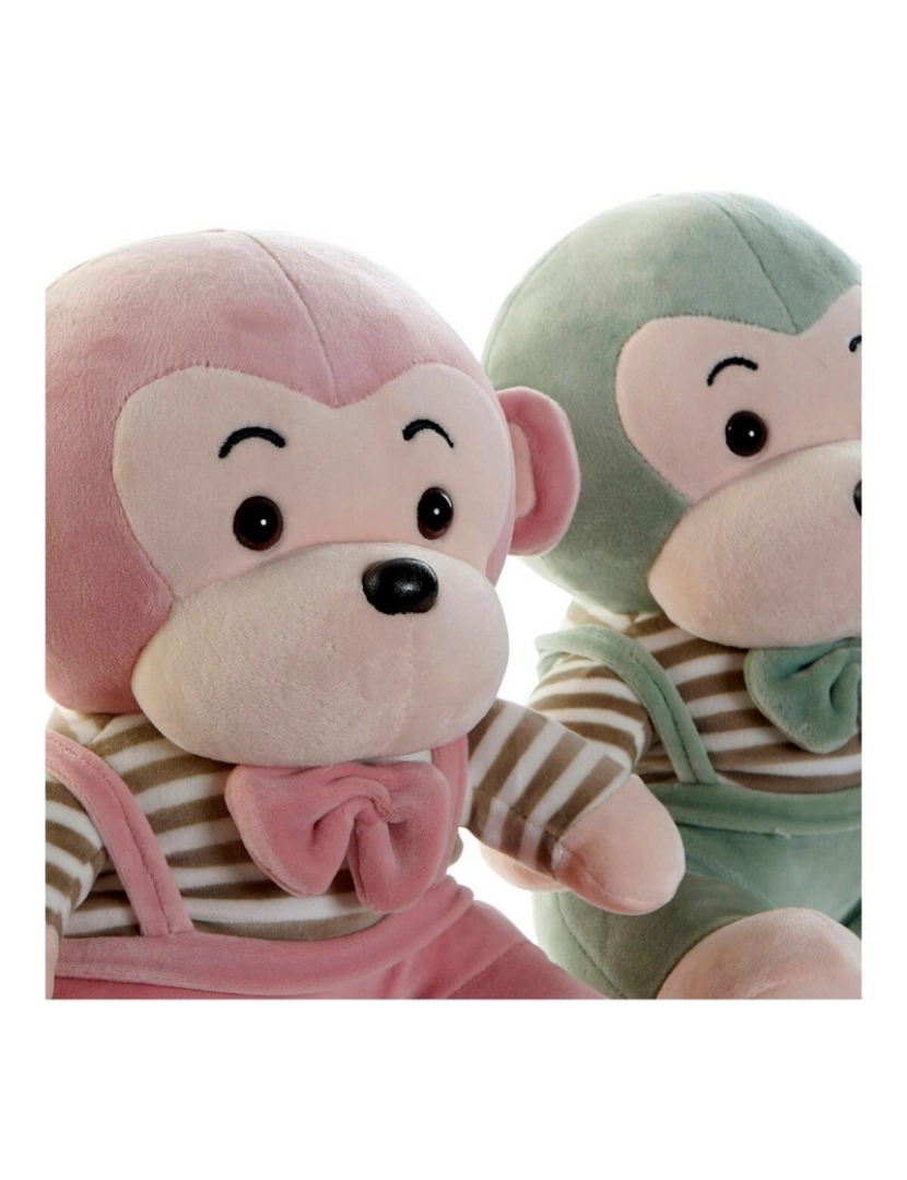 imagem de Peluche DKD Home Decor Verde Cor de Rosa Plástico Infantil Macaco 23 x 20 x 27 cm (2 Unidades)2