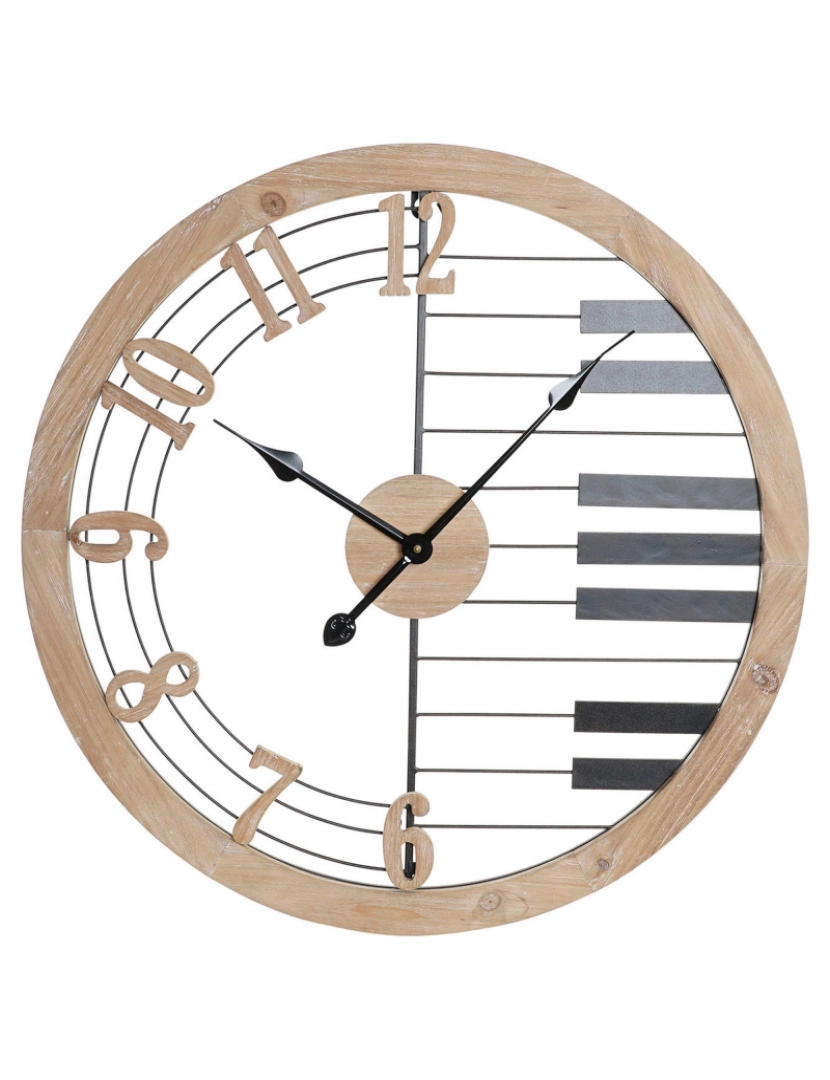 imagem de Relógio de Parede DKD Home Decor Preto Ferro Madeira MDF (60 x 4 x 60 cm)1