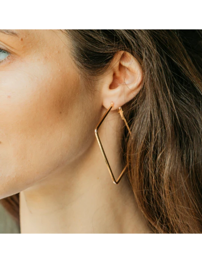 The Colourful Aura - Thin Line Square Geometric Large Dainty Threader Statement Hoop Earrings (2 Polegadas)