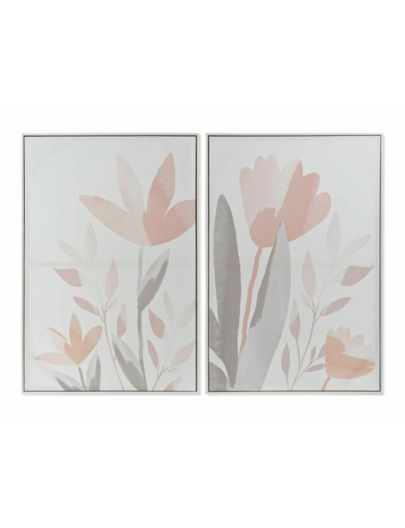 DKD Home Decor - Pintura DKD Home Decor 62,2 x 3,5 x 90 cm Bloemen Shabby Chic (2 Unidades)