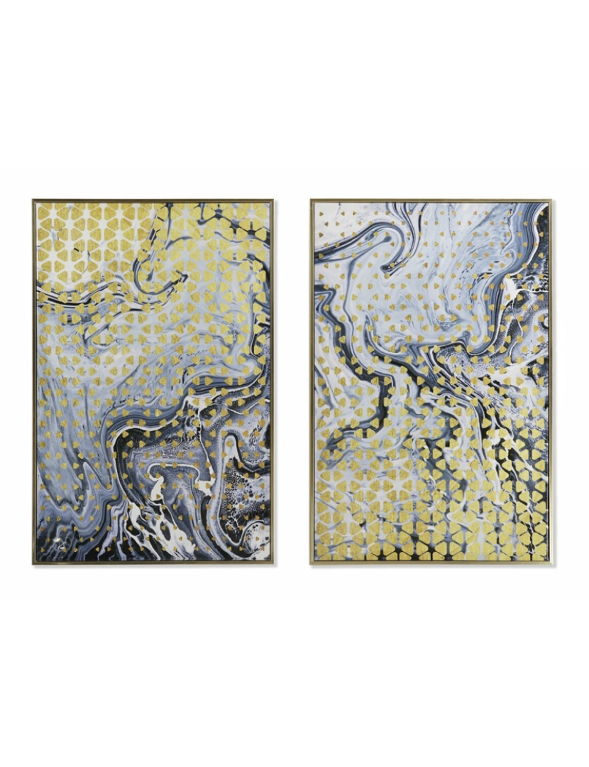 DKD Home Decor - Pintura DKD Home Decor Abstrato 60 x 3 x 90 cm Moderno Lacado (2 Unidades)