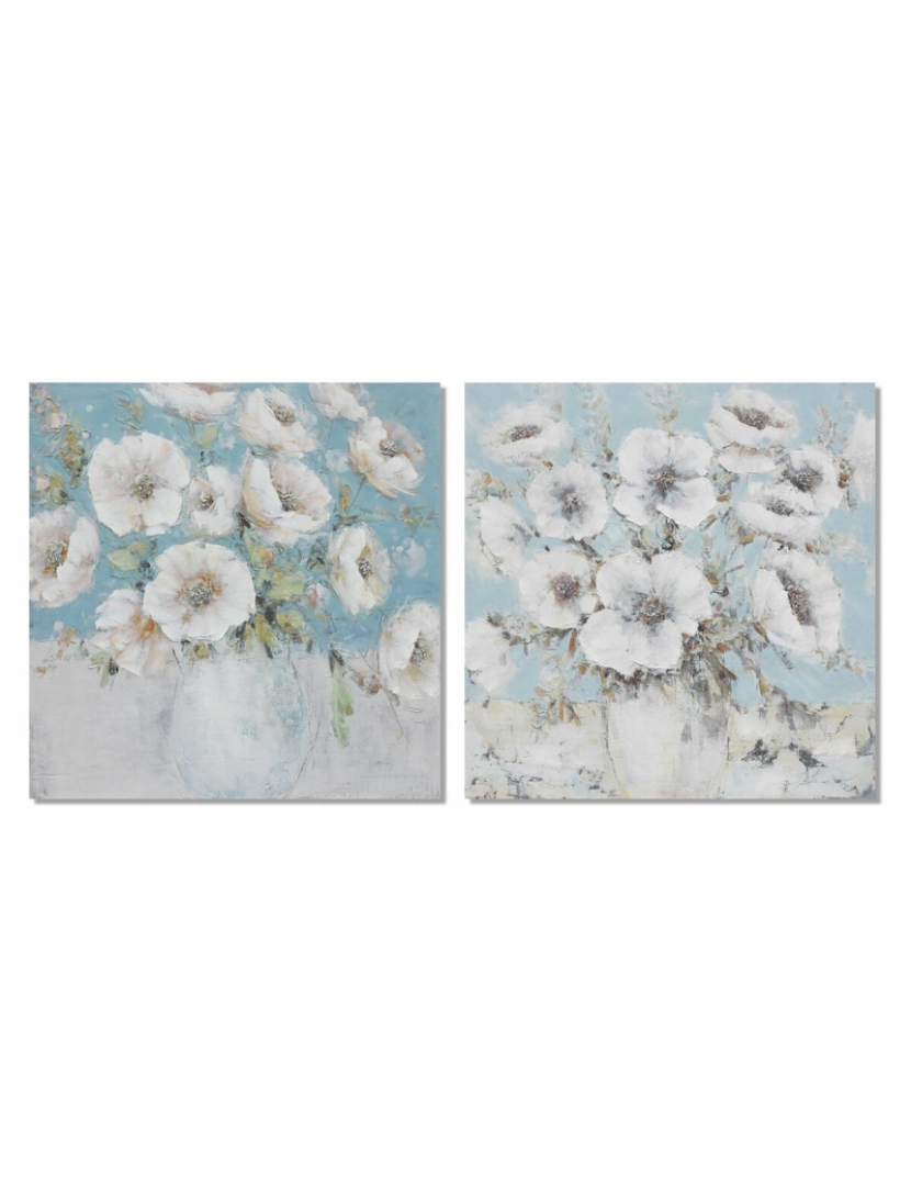 DKD Home Decor - Pintura DKD Home Decor 100 x 2,8 x 100 cm Vaso Shabby Chic (2 Unidades)