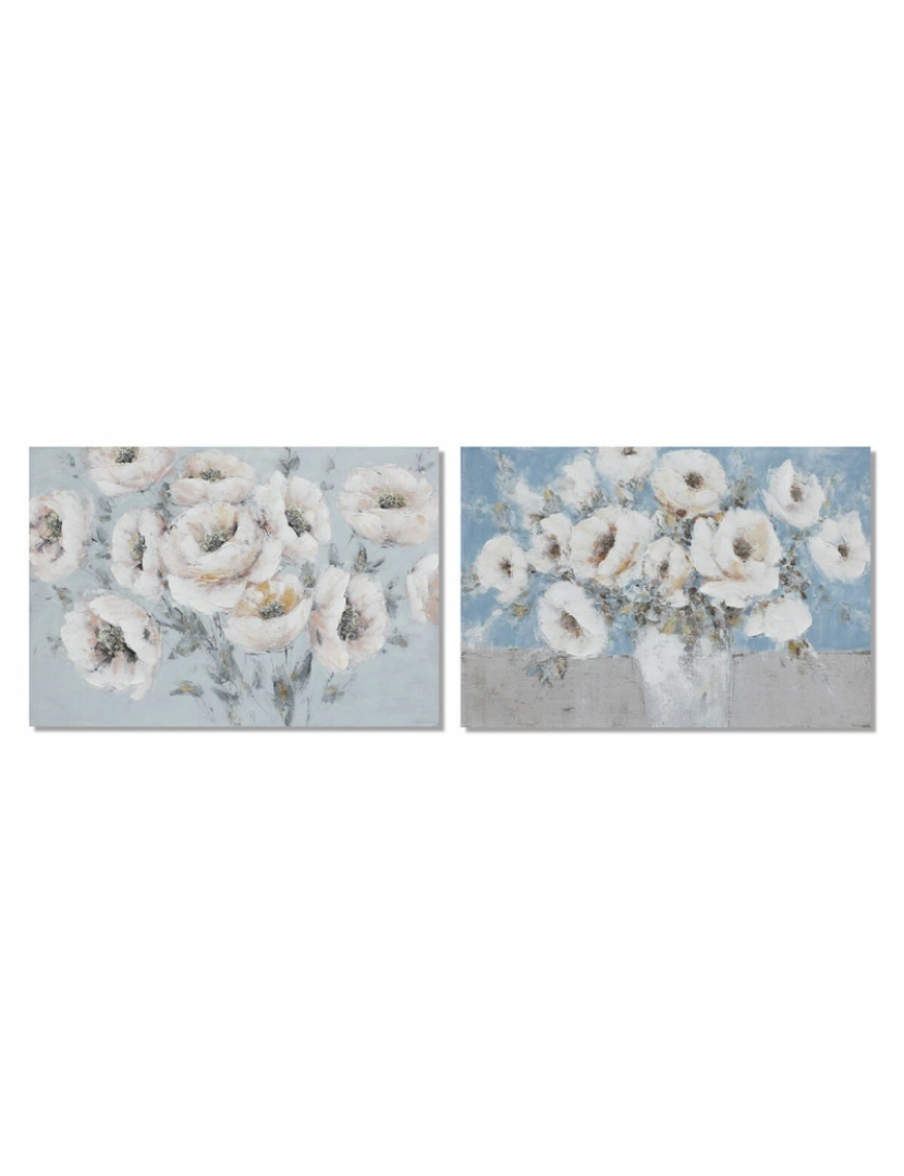 DKD Home Decor - Pintura DKD Home Decor 120 x 2,8 x 80 cm Bloemen Shabby Chic (2 Unidades)