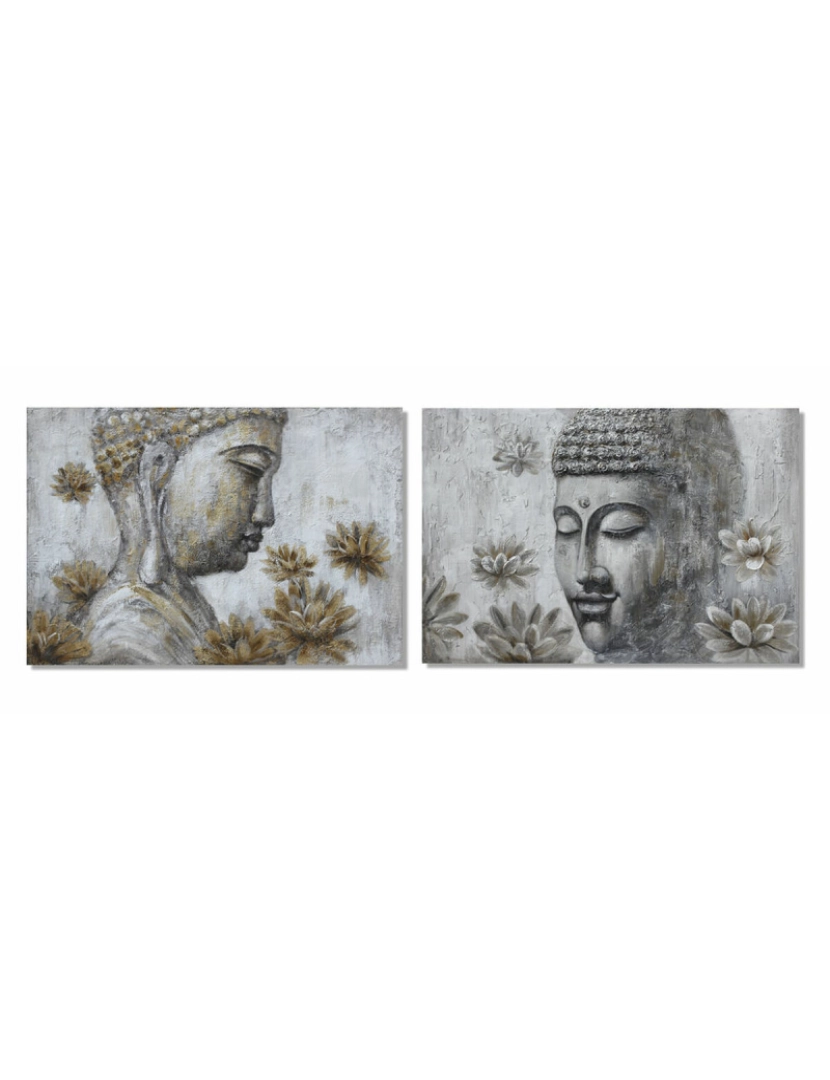 DKD Home Decor - Pintura DKD Home Decor 120 x 2,8 x 80 cm Buda Oriental (2 Unidades)