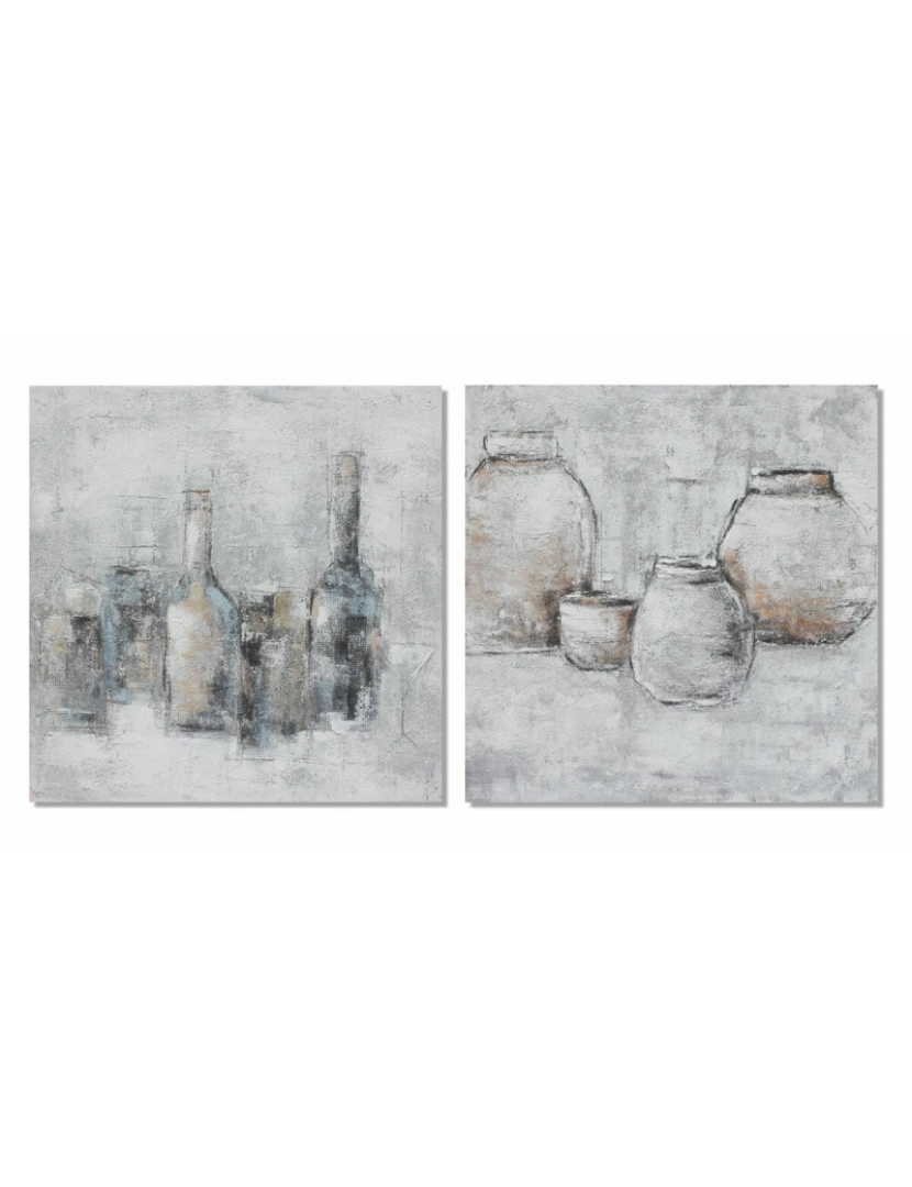 imagem de Pintura DKD Home Decor 100 x 2,8 x 100 cm Vaso Tradicional (2 Unidades)1