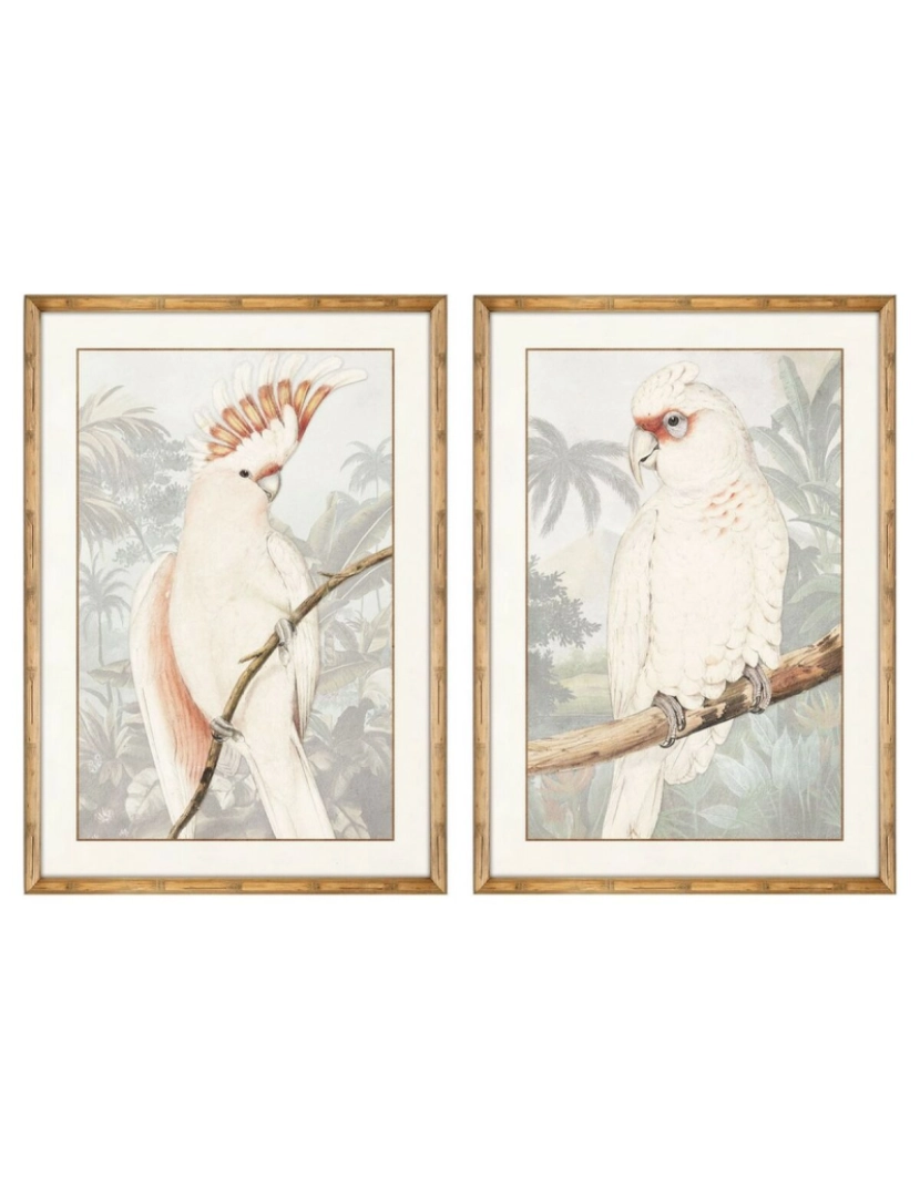 imagem de Pintura DKD Home Decor Papagaio Tropical 50 x 3 x 70 cm (2 Unidades)1