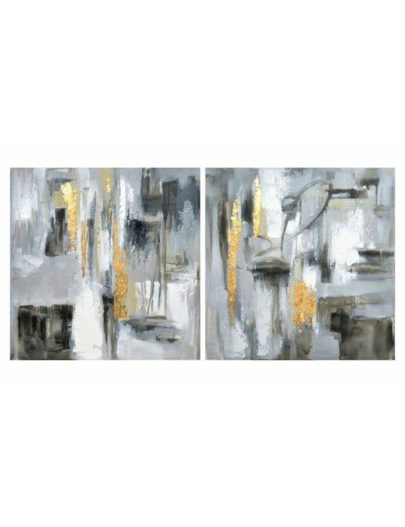 DKD Home Decor - Pintura DKD Home Decor Abstrato 80 x 3 x 80 cm Loft (2 Unidades)